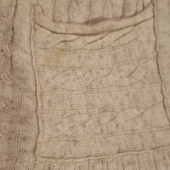 🥰All Saints❤ Light Gray Cable Knit Cardigan Sz 10 - Picture 7 of 8